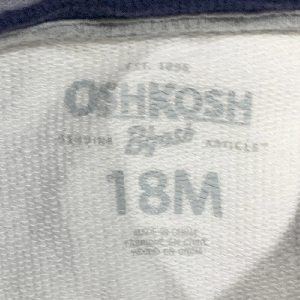 OshKosh Bgosh 18M Navy White Raglan Sweatshirt B Yourself Varsity Pullover